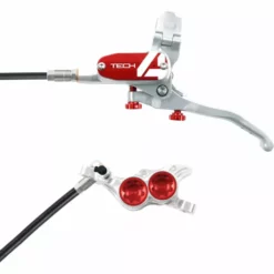 Hope Tech 4 E4 Brake - No Rotor -House Doctor Hope Tech 4 E4 Brake No Rotor Disc Brake Callipers Silver Red T4E4ZSRL