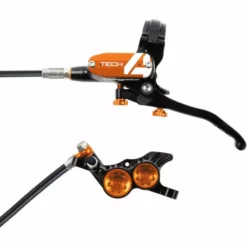 Hope Tech 4 V4 Brake - No Rotor -House Doctor Hope Tech 4 V4 Brake No Rotor Disc Brake Callipers Black Orange T4V4CL